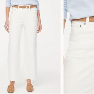 TALL J.Crew Factory Wide-Leg Crop Jean in All Day Stretch - 26 T -seashell white